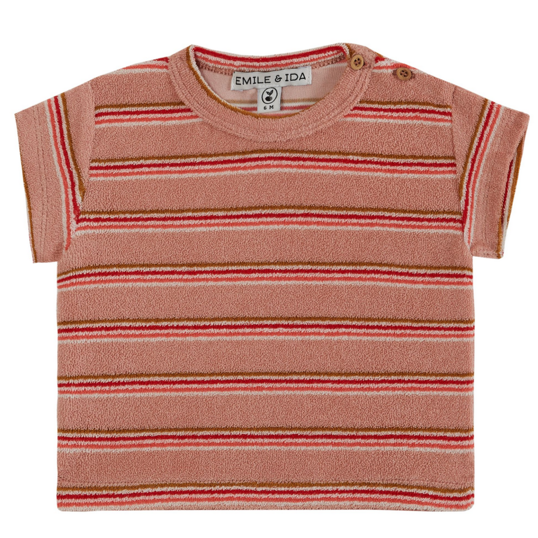 BABY TERRY ROSETTE STRIPE BABY TEE