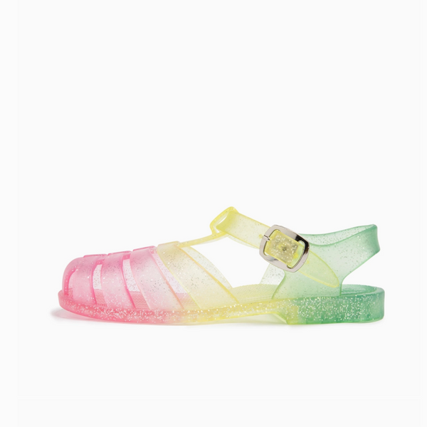 RAINBOW GLITTER FISHERMAN JELLY SANDALS