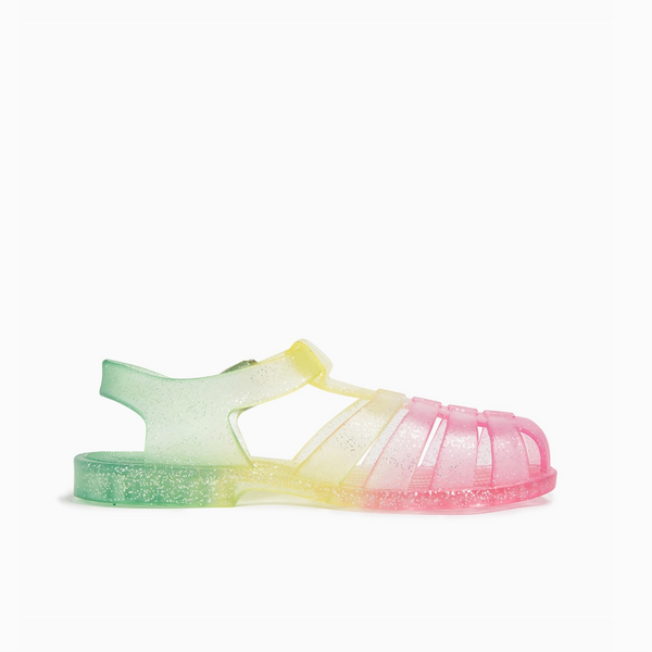 RAINBOW GLITTER FISHERMAN JELLY SANDALS