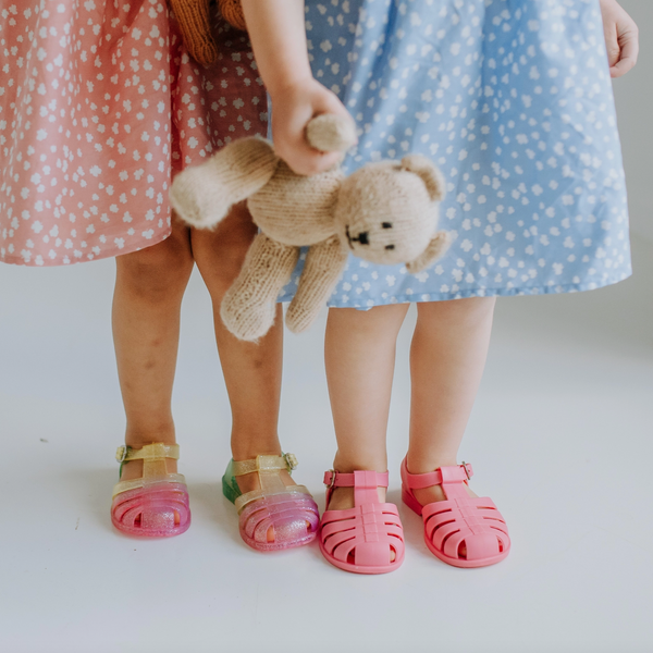 RAINBOW GLITTER FISHERMAN JELLY SANDALS