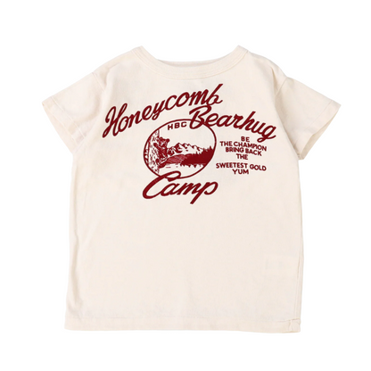 VINTAGE COTTON HONEYCOMB BEARHUG CAMP TEE