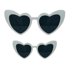 ADULT WHITE HEART SHAPED SUNGLASSES