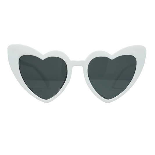 KIDS WHITE HEART SHAPED SUNGLASSES