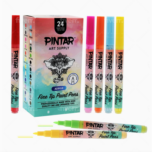 ACRYLIC FINE TIP PAINT PEN - 24 SET