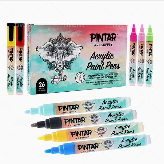 ACRYLIC MEDIUM TIP PAINT PEN - 24 SET