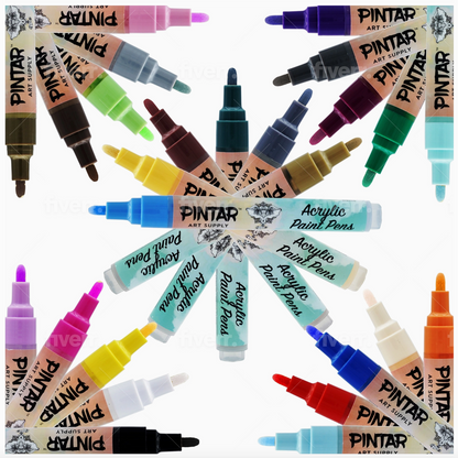 ACRYLIC MEDIUM TIP PAINT PEN - 24 SET