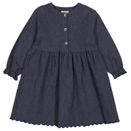 DAGMARA SCALLOP DENIM DRESS