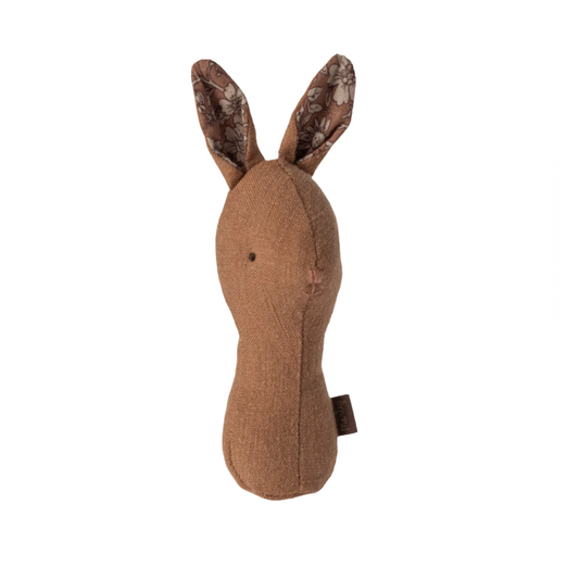 MAILEG BUNNY RATTLE - CHOCOLATE