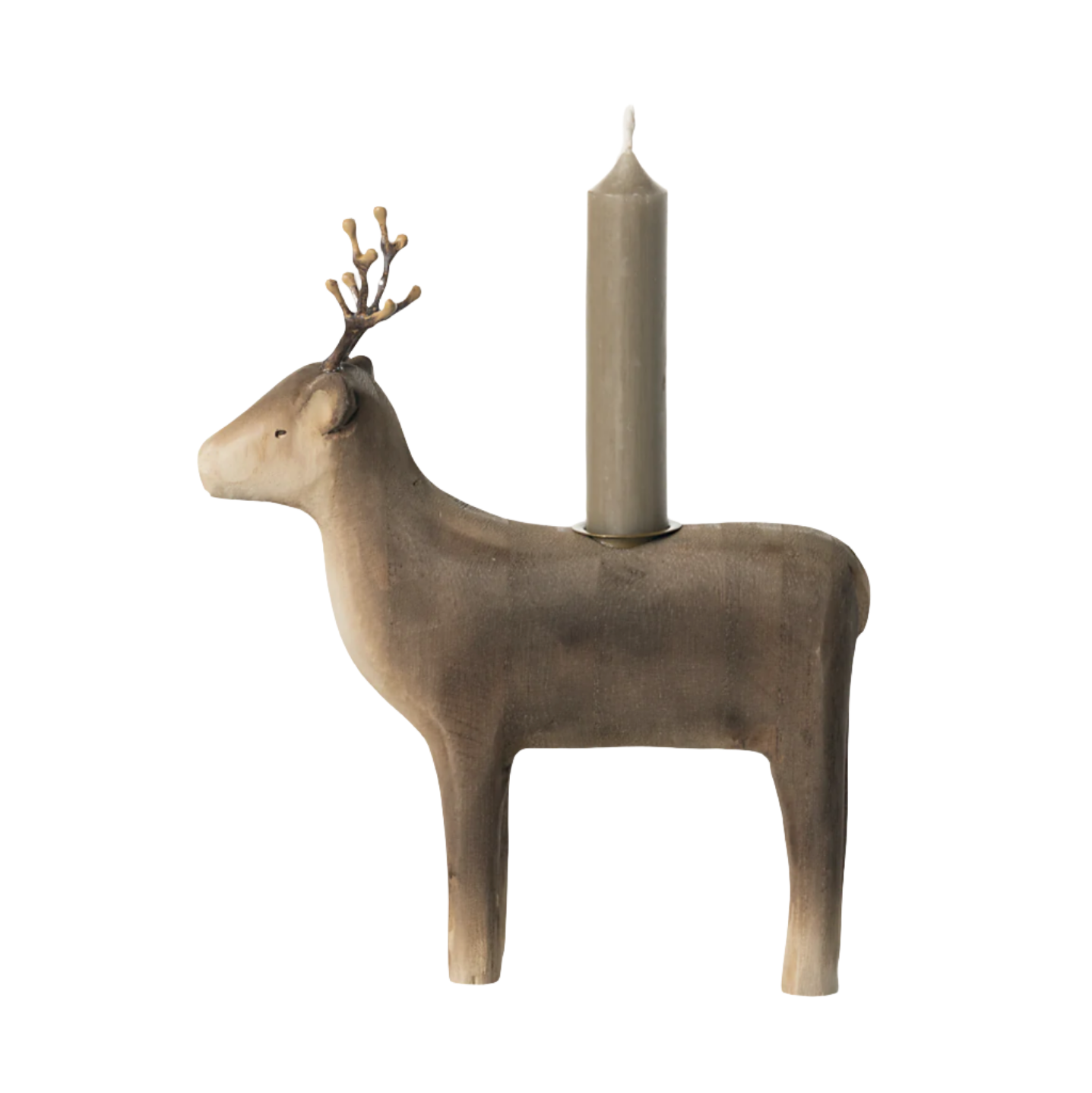 MAILEG WOODEN REINDEER CANDLE HOLDER