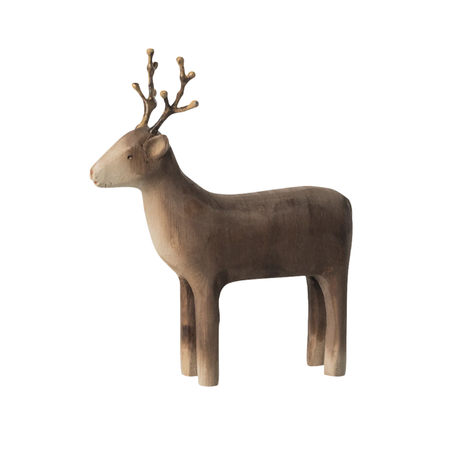 MAILEG WOODEN REINDEER CANDLE HOLDER