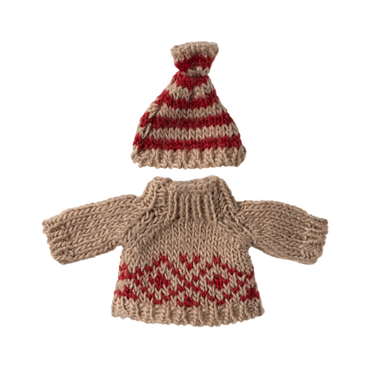 KNITTED SWEATER WITH HAT - MUM MOUSE