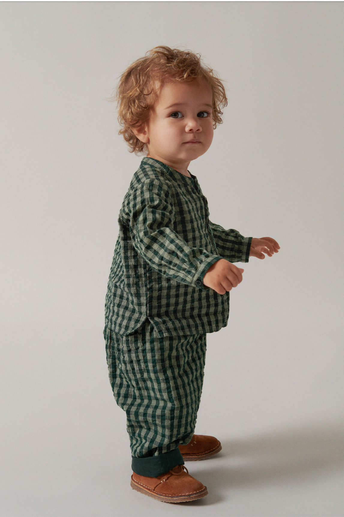 DABINA DARK LEAF CHECK BABY PANT