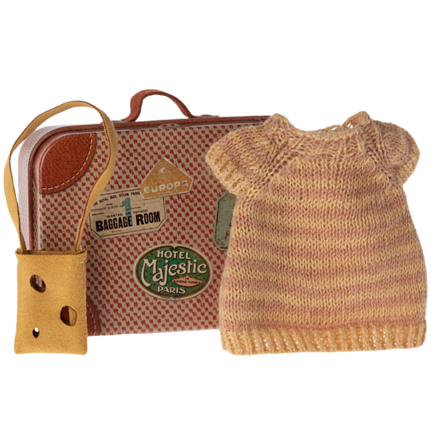 MAILEG KNITTED DRESS AND CHEESE BAG SUITCASE - BIG SISTER