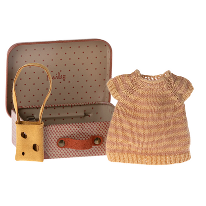 MAILEG KNITTED DRESS AND CHEESE BAG SUITCASE - BIG SISTER