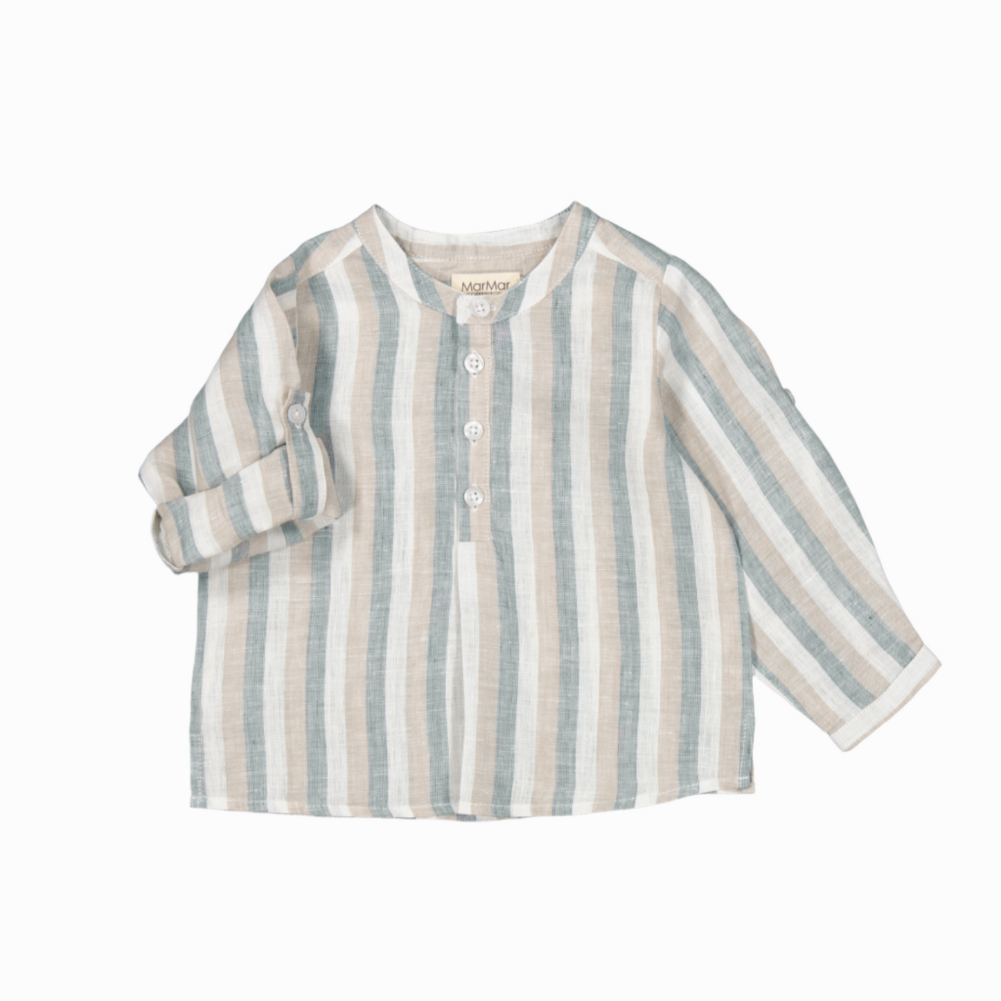 DUSTY BLUE STRIPE LINEN TOTORO SHIRT