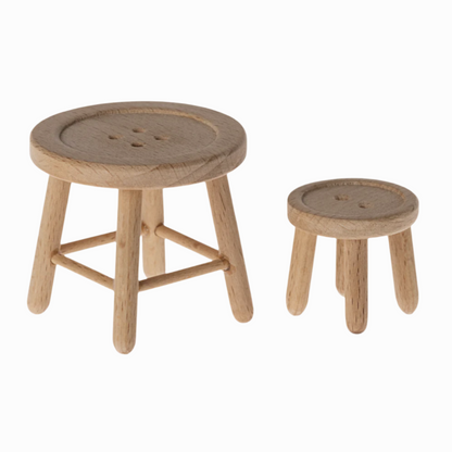 MAILEG BUTTON TABLE & STOOL