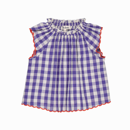 ANTONIA DRESS PURPLE GINGHAM