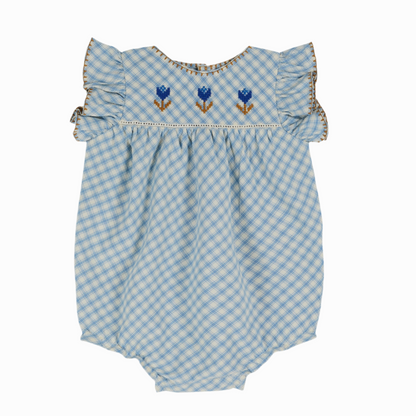 EMBROIERED BABY ROMPER FAIENCE