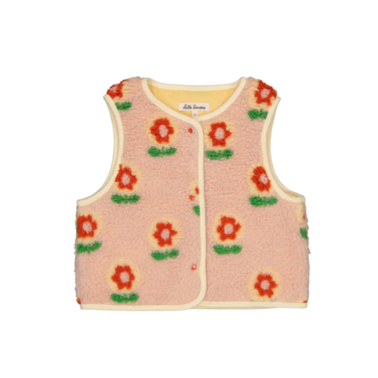 MIRA FLEECE FLORAL VEST