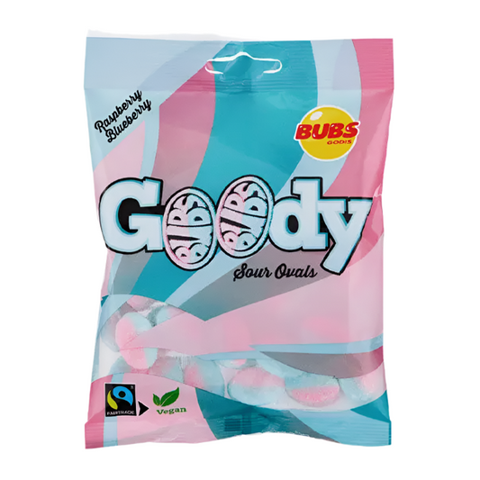 BUBS GODIS: SOUR RASPBERRY & BLUEBERRY GOODY OVALS