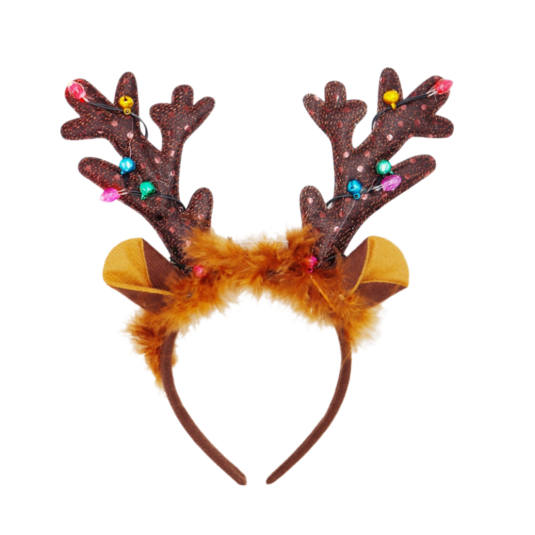 LIGHT UP REINDEER HEADBAND