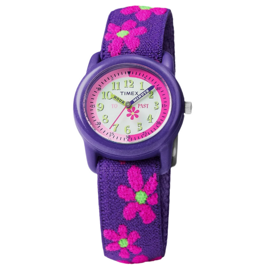 TIMEX CHILD'S FIRST WATCH - PURPLE FLOWERS