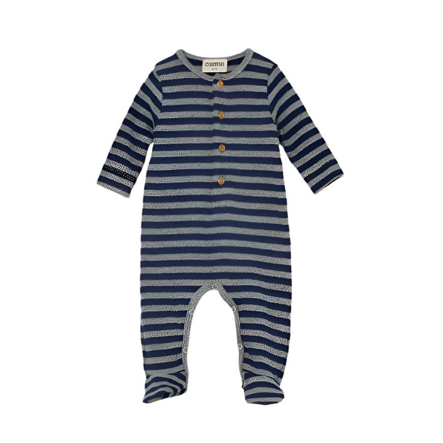 ORGANIC NEWBORN STRIPED JUMPSUIT