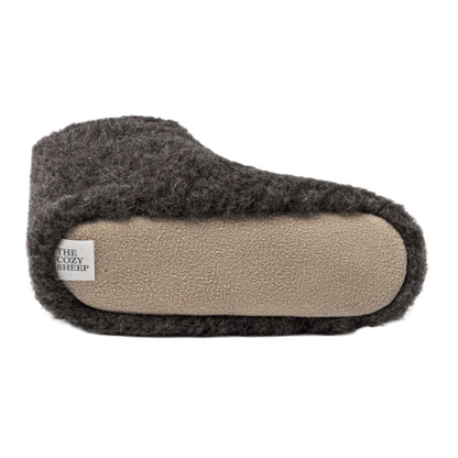 KIDS ORGANIC WOOL SLIPPERS - DARK GRAY