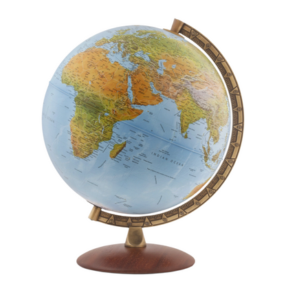 LUGANO 12-INCH ILLUMINATED BLUE OCEAN DESK GLOBE