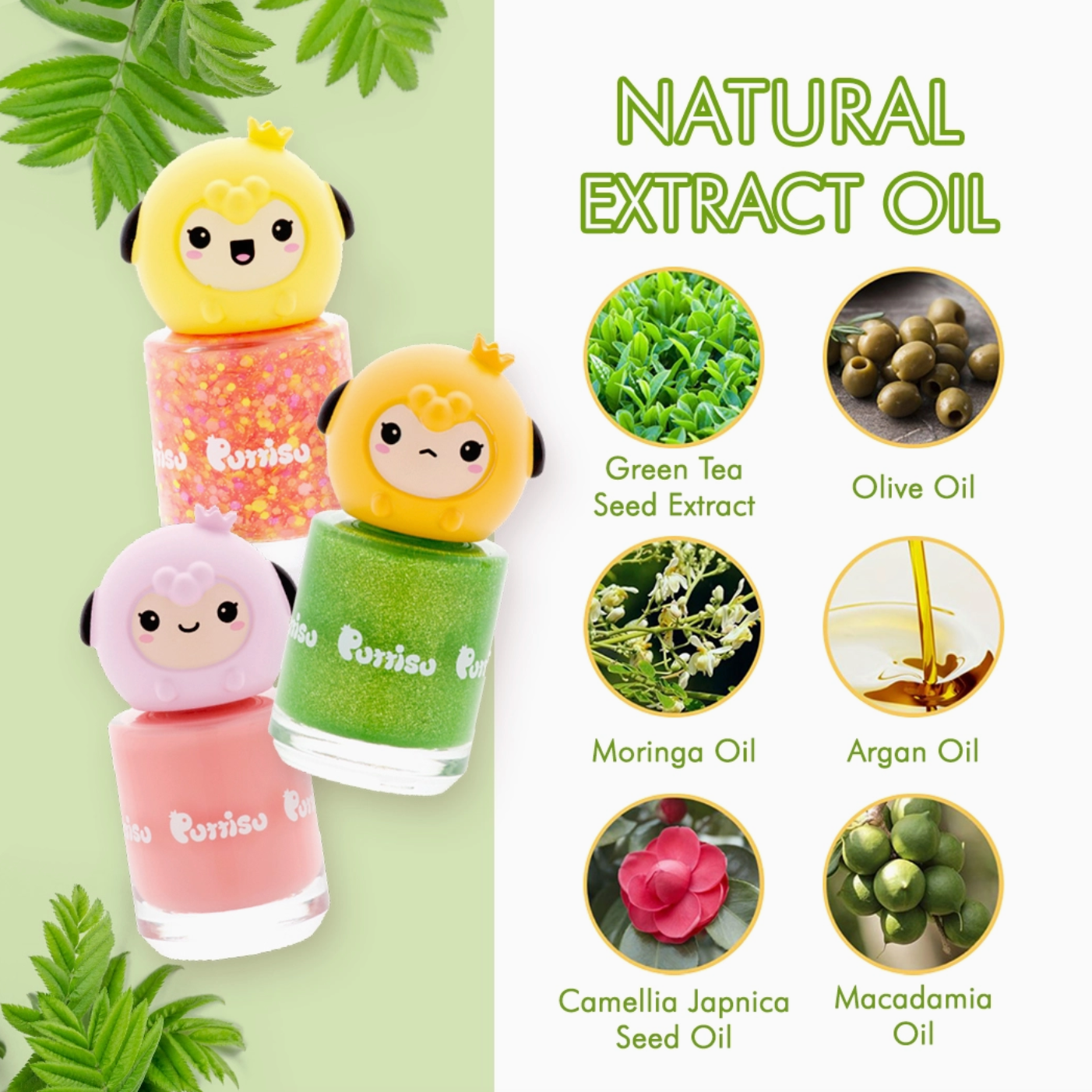 SAFE PEEL-OFF NAIL POLISH - GLITTER EMERALD POND