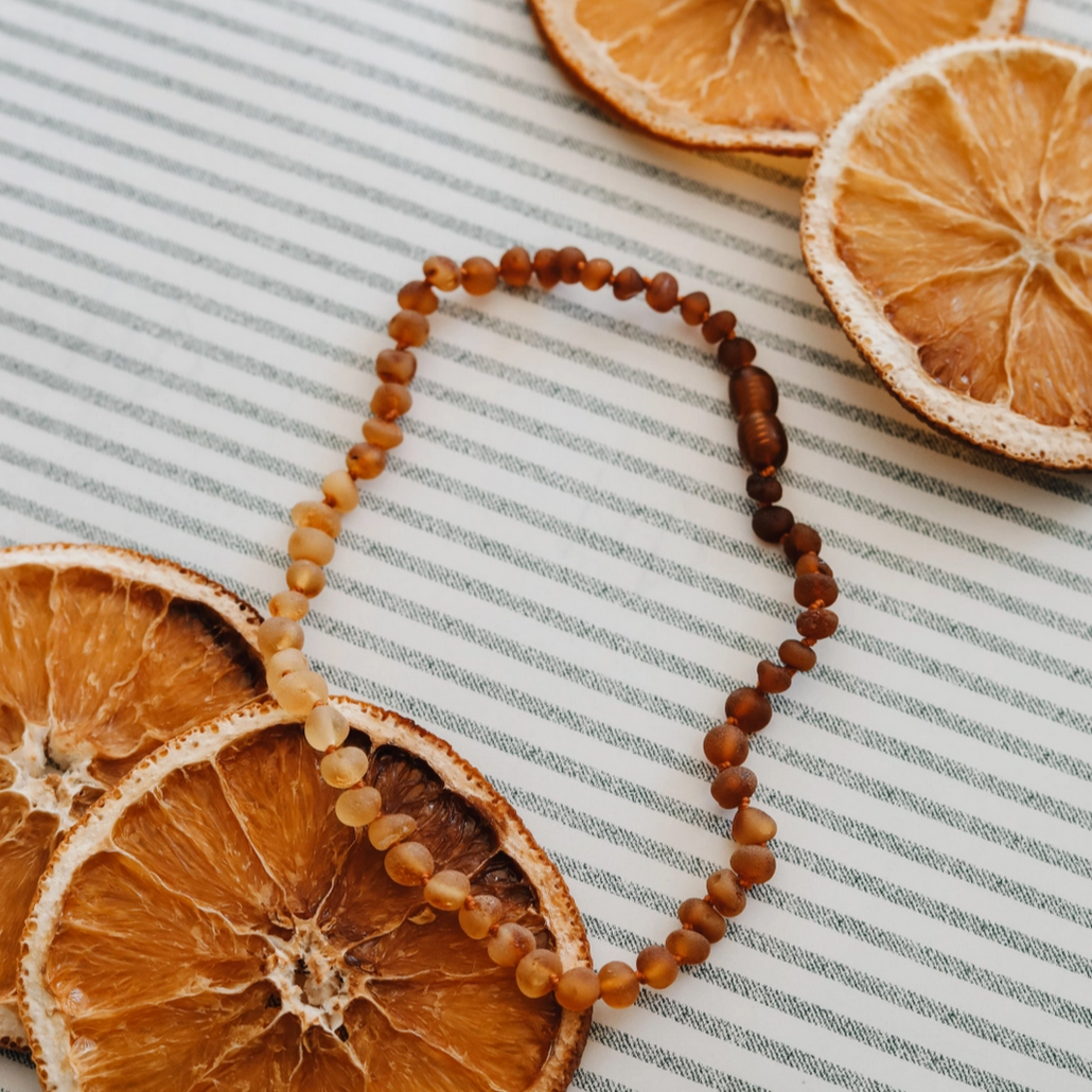 RAW BALTIC AMBER + SUNFLOWER NECKLACE