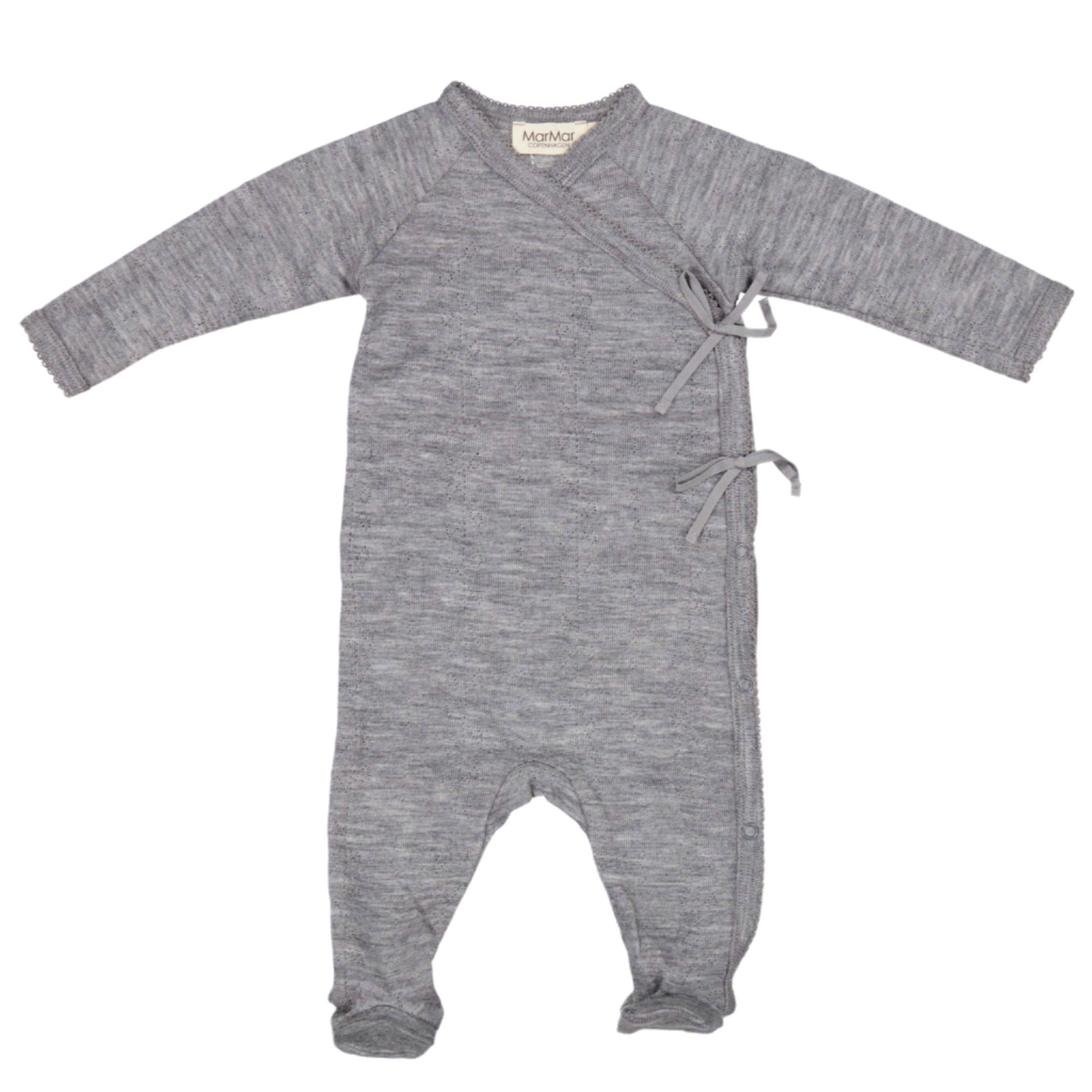 RUBETTA NOOS WOOL POINTELLE FULL BODY ONESIE - GRAY MELANGE