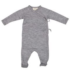 RUBETTA NOOS WOOL POINTELLE FULL BODY ONESIE - GRAY MELANGE