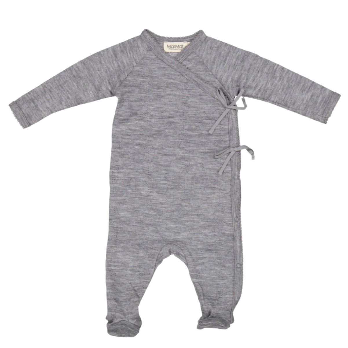 Gray baby onesie on a white background