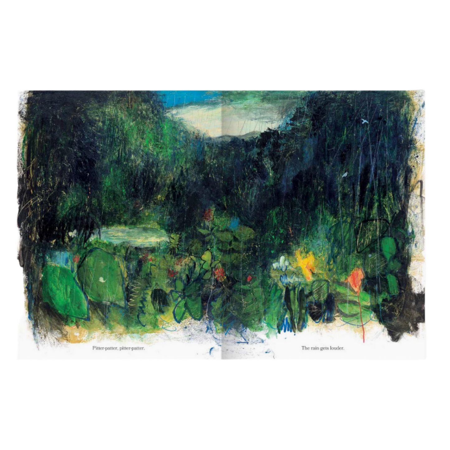 Artistic depiction of a garden with flowers and trees, framed with smaller previews on the left.