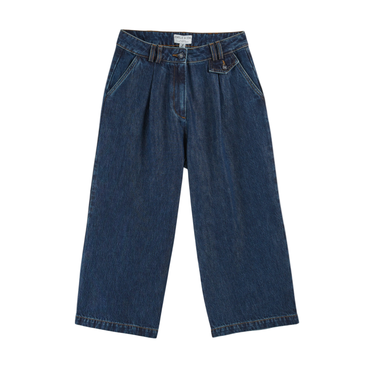 Pair of blue jeans on a white background