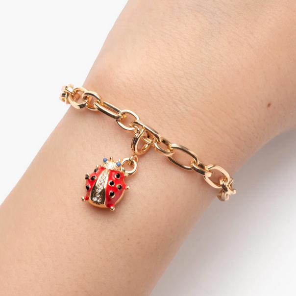 SUPER CHARMS LUCKY LADYBUG CHARM BRACELET