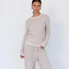 TOVE CASHMERE PULLOVER - STONE