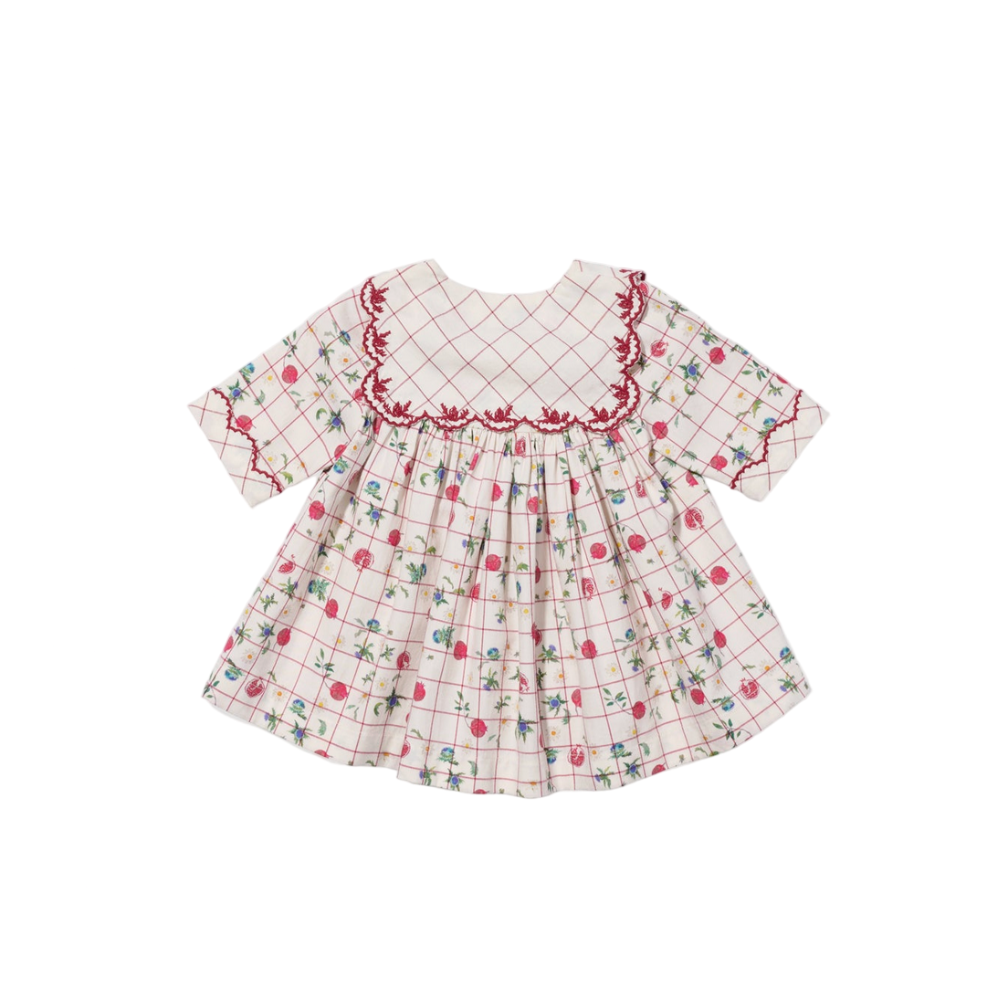 Children's dress with floral pattern on a white background