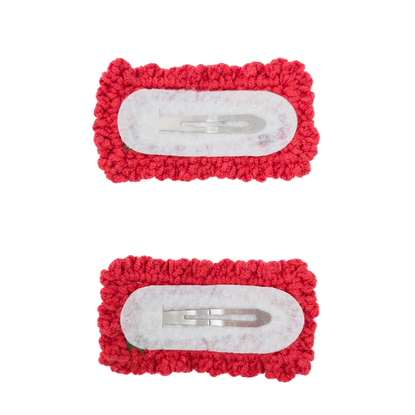 HAND-CROCHETED FLORAL CLIP SET