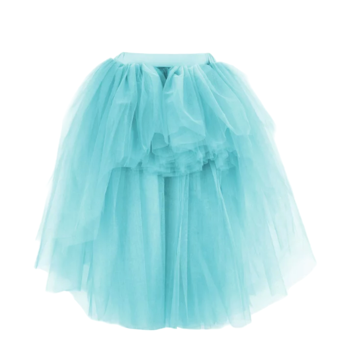 Light blue tulle skirt on a white background