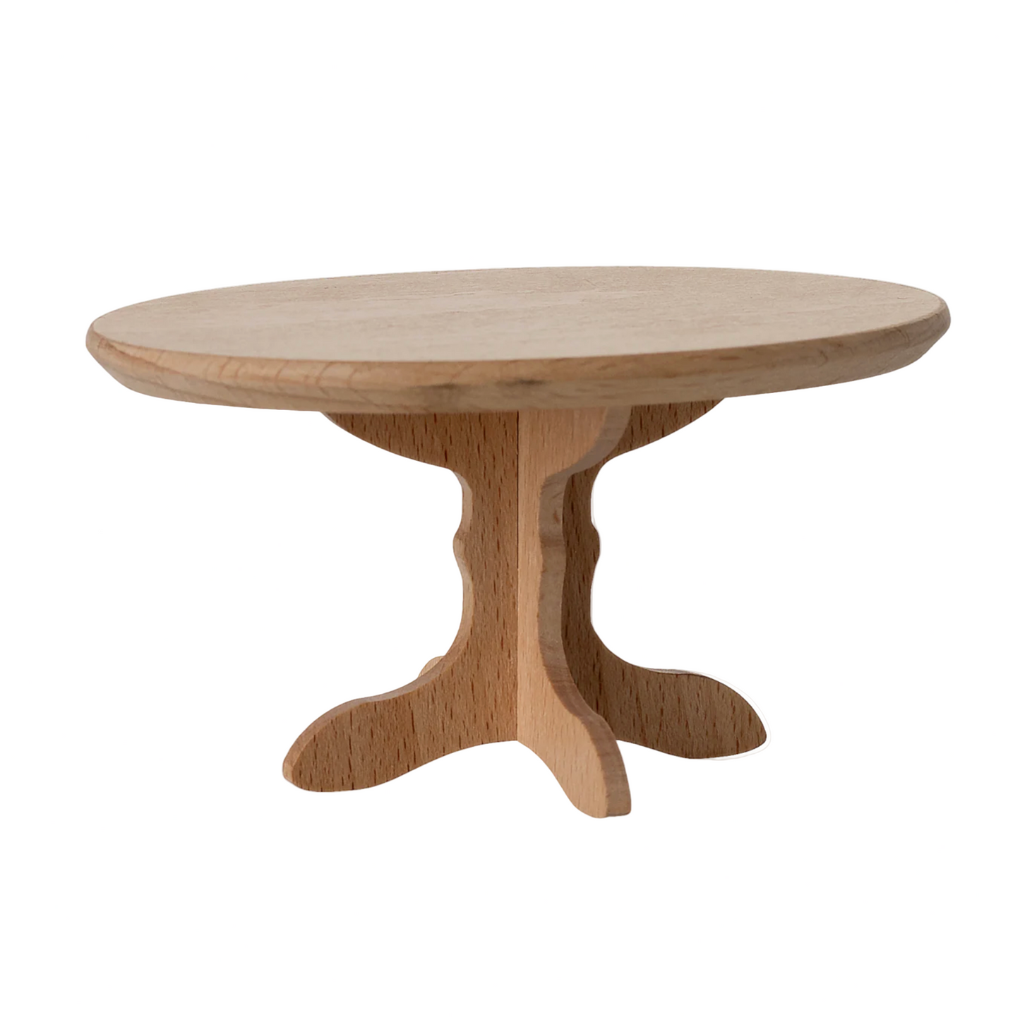 Wooden dining table on a computer screen with a web browser open.