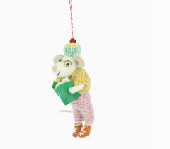 RETRO MOUSE WITH BOOK ORNAMENT