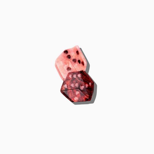 LUCKY DICE CLAW HAIR CLIP - PINK