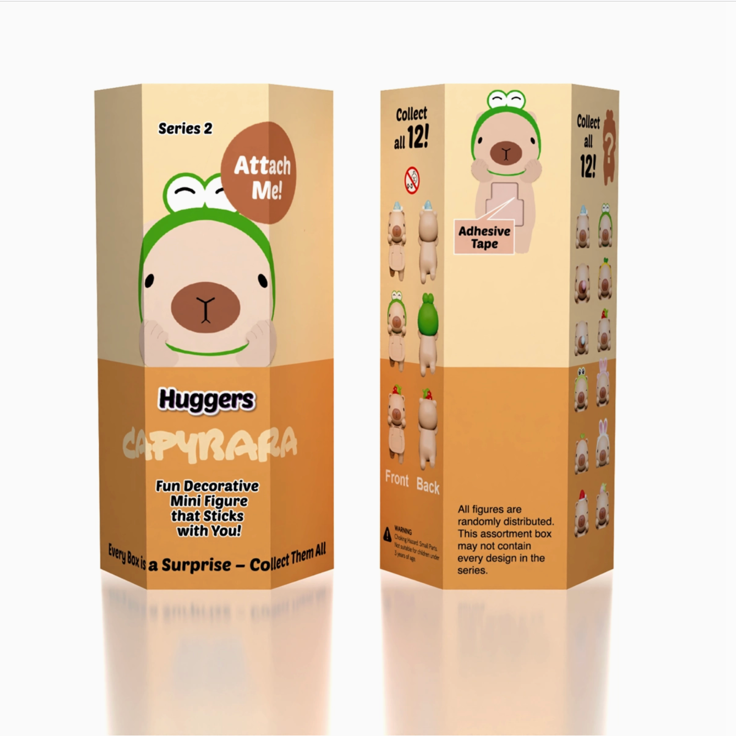 Huggers Capurara packaging box with cartoon character on a white background