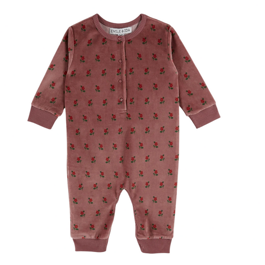 BABY POPPY VIOLET FLEECE JUMPSUIT ROMPER