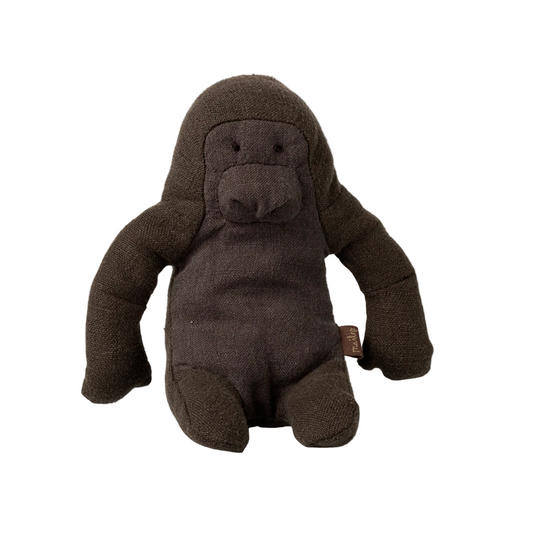 Plush toy gorilla on a white background