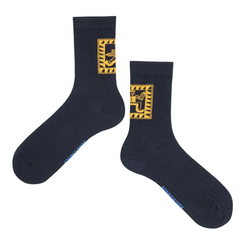 MR PENCIL NAVY SHORT SOCKS