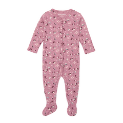 BABY FOOTED ONE-PIECE ONESIE - ANTIQUE ROSE CIRCUS