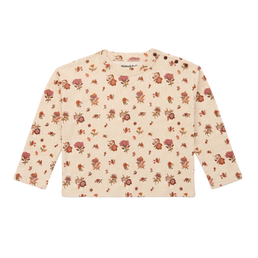LONG SLEEVE BOXY TOP - STRING ANTIQUE ROSE